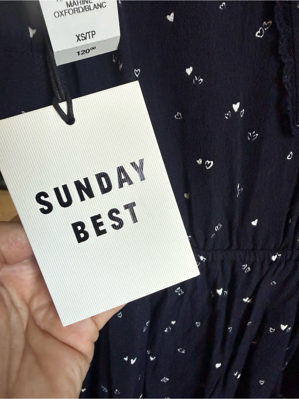 NWT Aritzia Sunday Best Navy Floral V-Neck Short Sleeve Dress - Picture 6 of 6